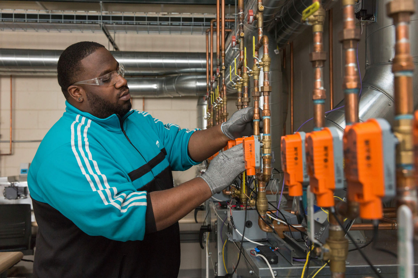 Automated Building Systems student at work