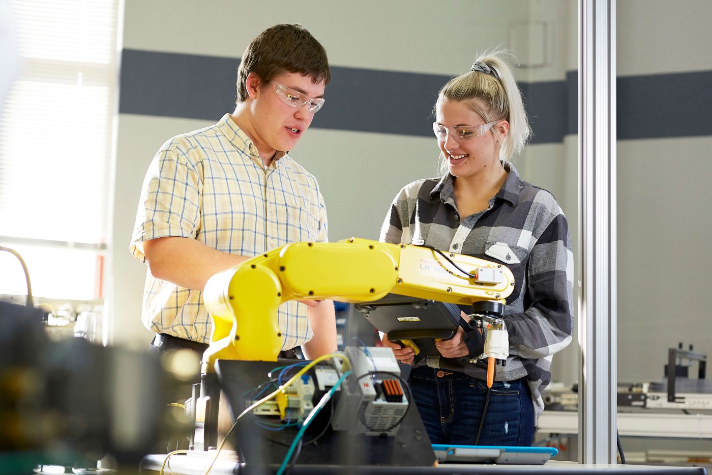 Students learning about automation and robotics