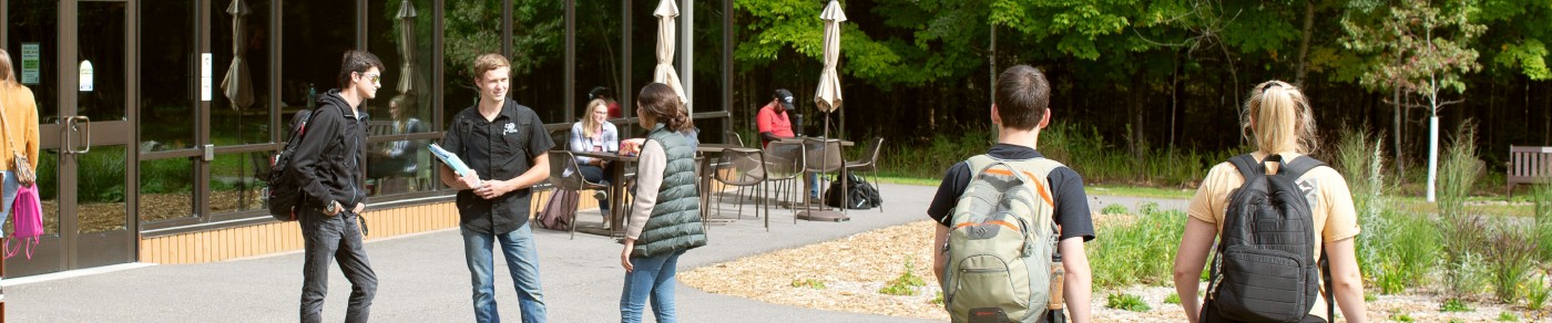 Students outside on campus