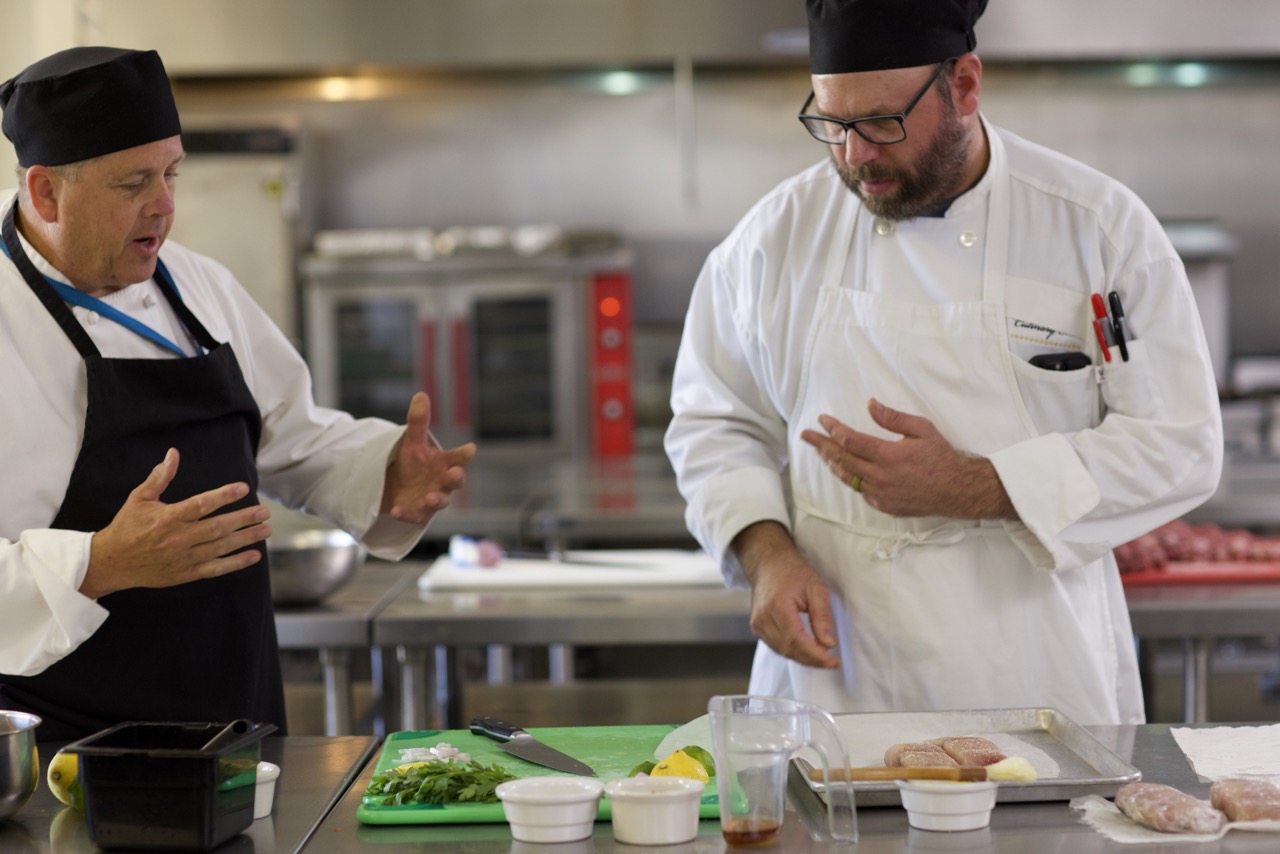 Prepping food for service 