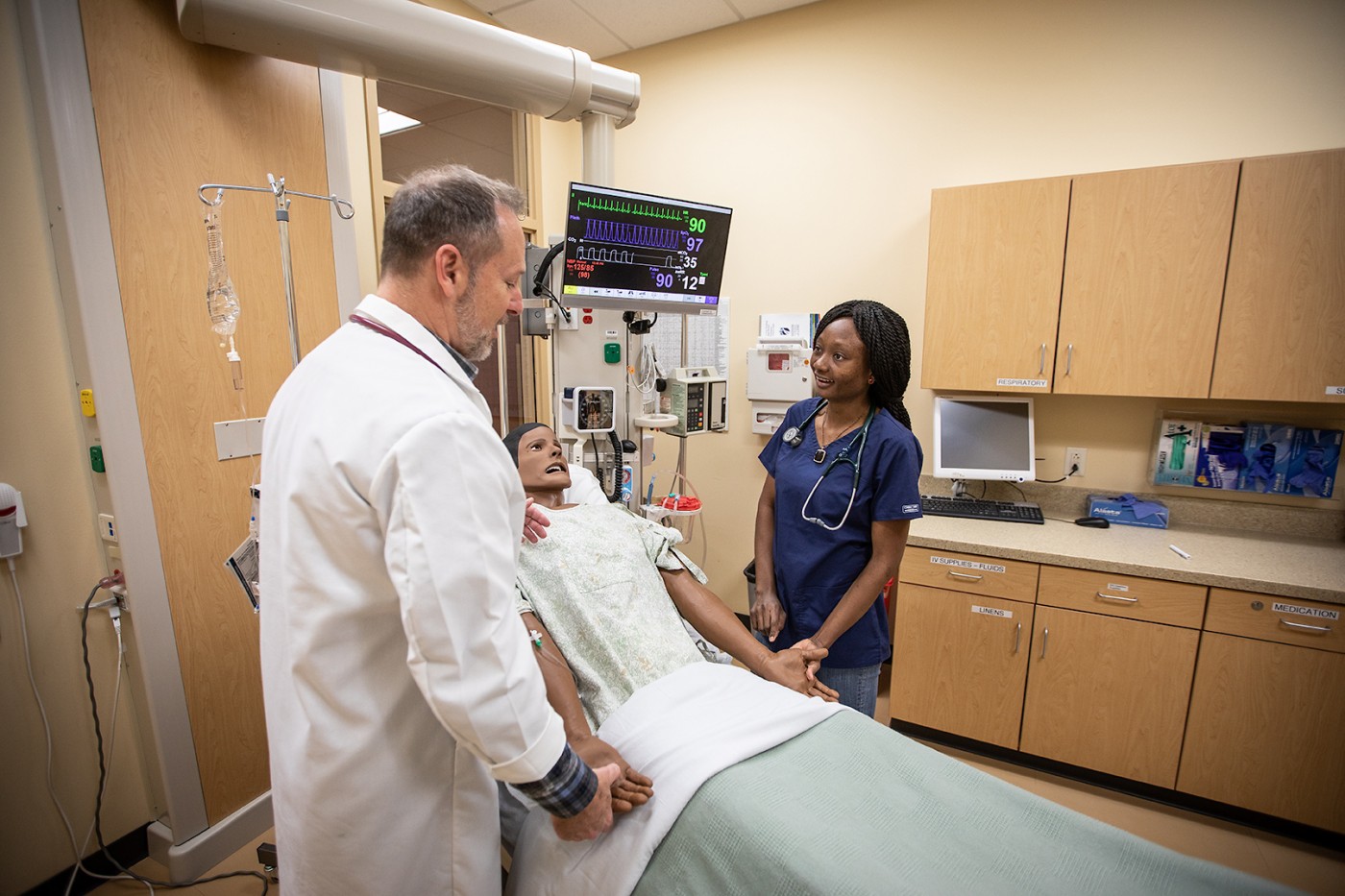 Doctor and nurse in simulation room