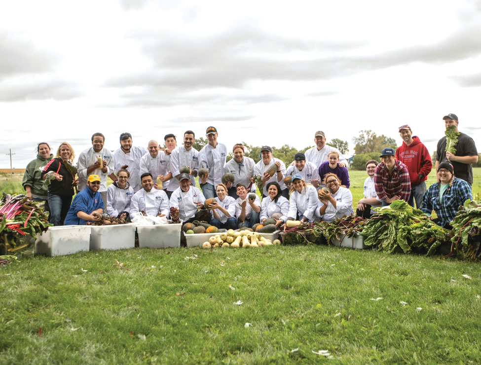 Culinary students at farmers market