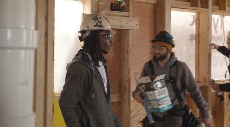 Construction workers at job site 