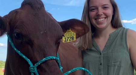 Heather Griesmer with cow