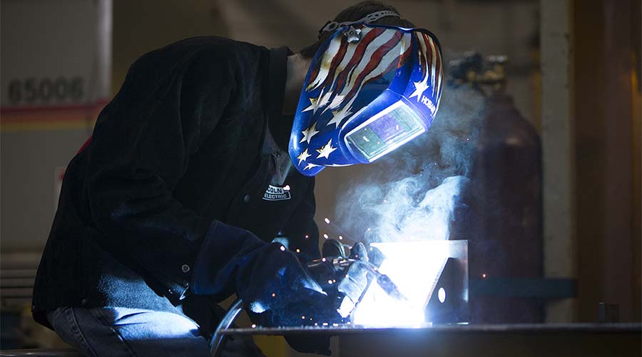 Person welding