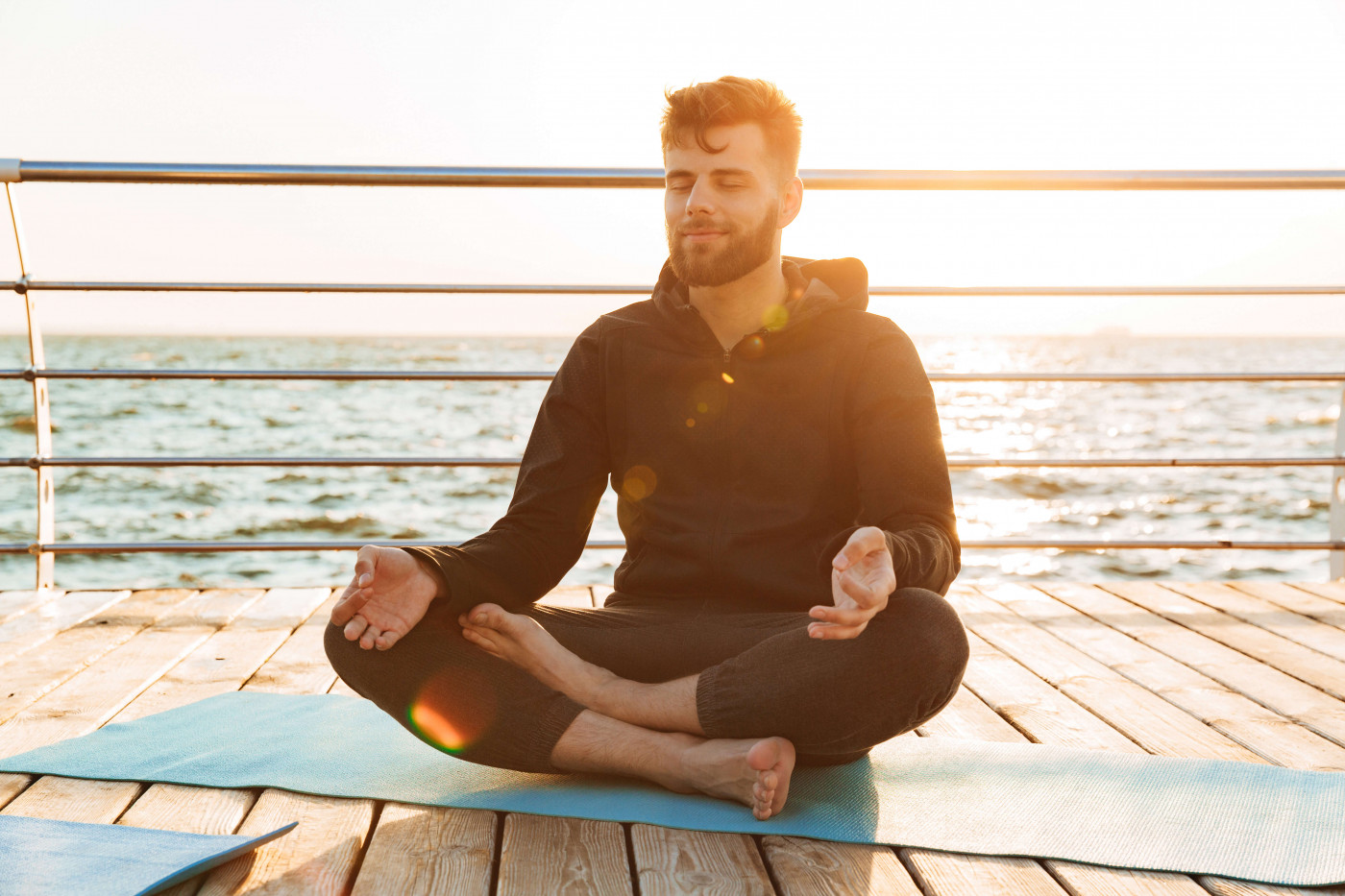 yoga instructor in teaching pose 