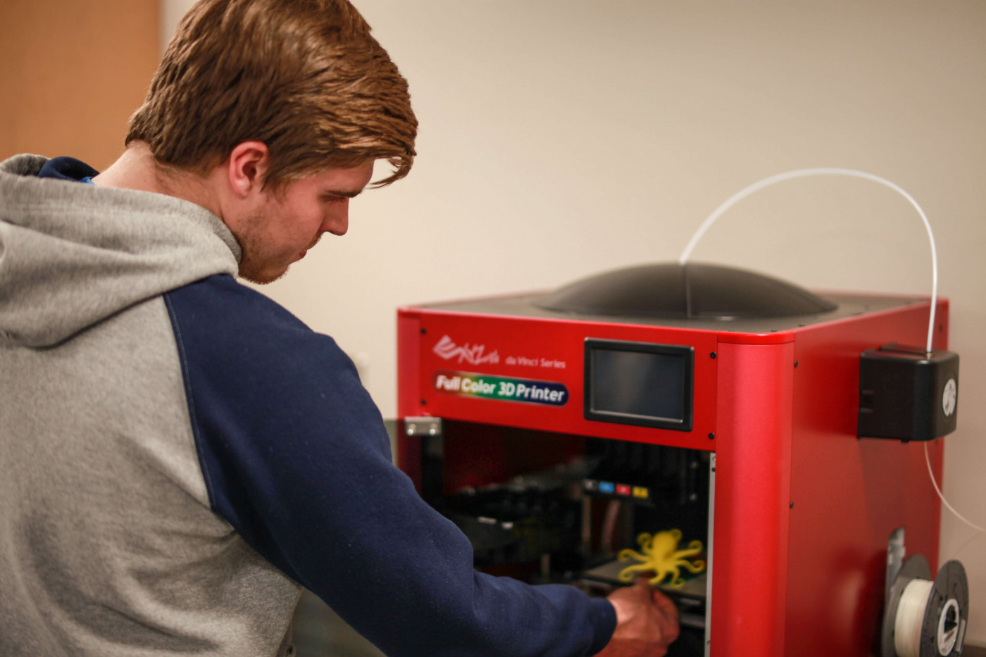 student making a mold