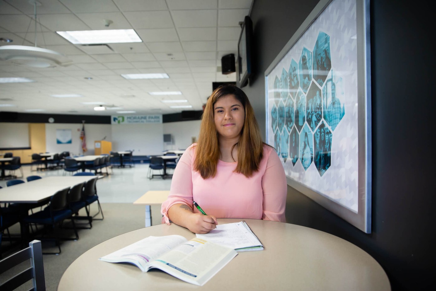 woman studying classroom